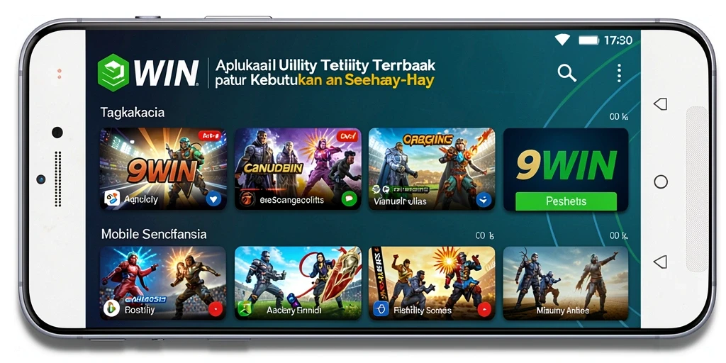 Screenshot utama 9WIN menampilkan antarmuka aplikasi Utility yang intuitif dan mudah digunakan.