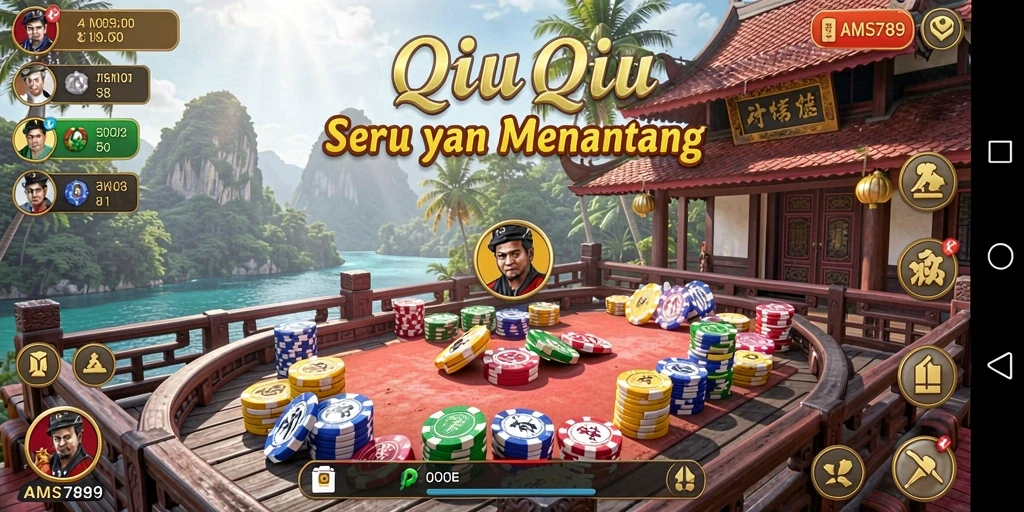 Tampilan gameplay seru dari AMS789, permainan QiuQiu yang menantang.