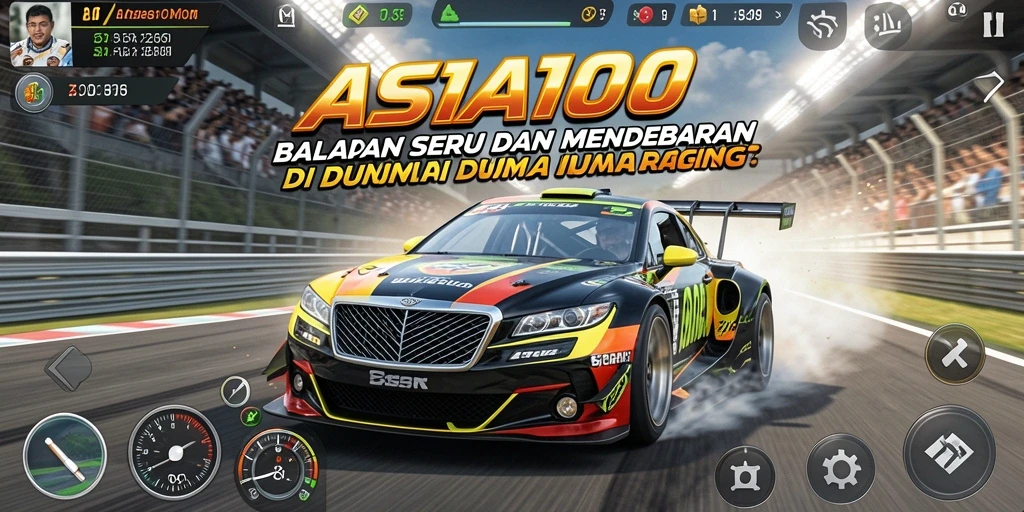 Tampilan gameplay seru dari balapan di ASIA100 dengan grafis menakjubkan.