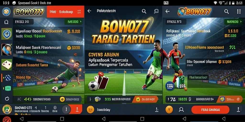 Screenshot gameplay BOWO77 yang menampilkan fitur taruhan olahraga.
