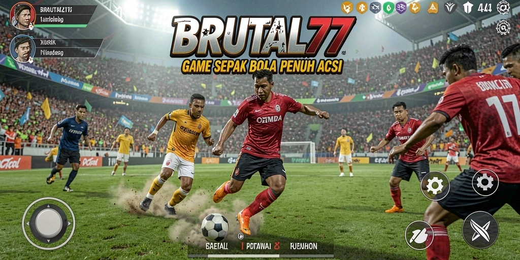 Tampilan gameplay BRUTAL77 yang menegangkan dan seru.