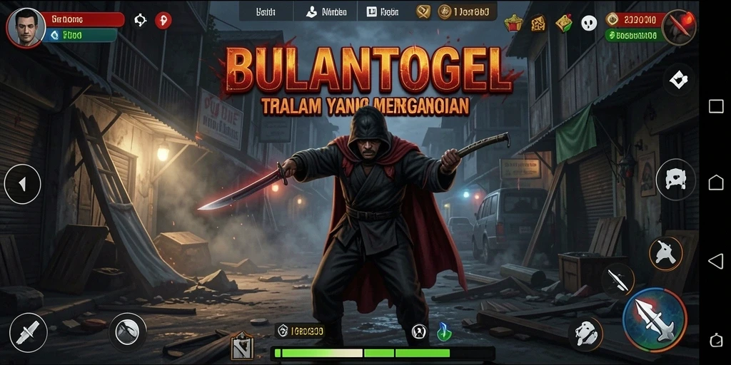 Screenshot gameplay BULANTOGEL menampilkan suasana Horror yang mencekam.