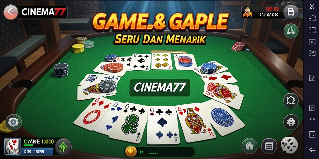 Tampilan gameplay <strong>CINEMA77</strong> yang seru saat bermain Gaple.