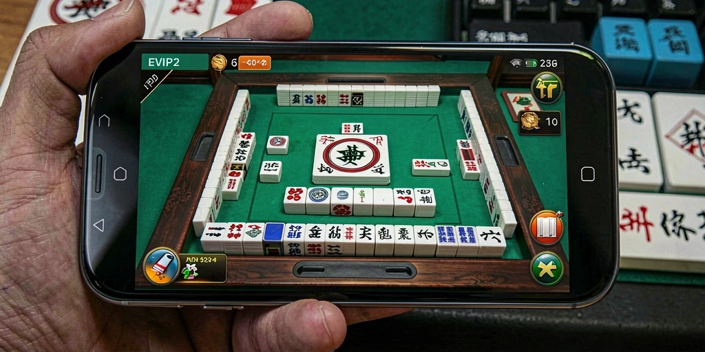 Screenshot gameplay EVIP2 yang menampilkan keasyikan bermain Mahjong.