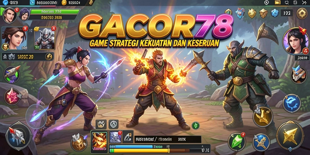 Screenshot GACOR78 menampilkan aksi pertempuran strategis yang intens.