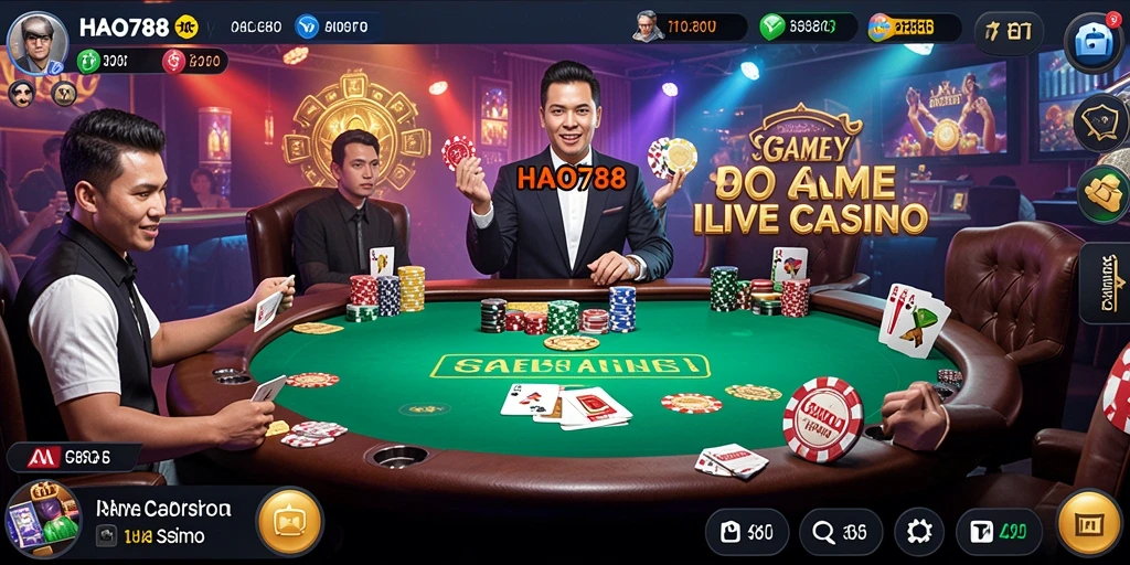 Tampilan gameplay menarik dari HAO788 dalam suasana Live Casino.