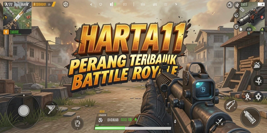 Tangkapan layar HARTA11 yang menunjukkan pertempuran seru dalam Battle Royale.