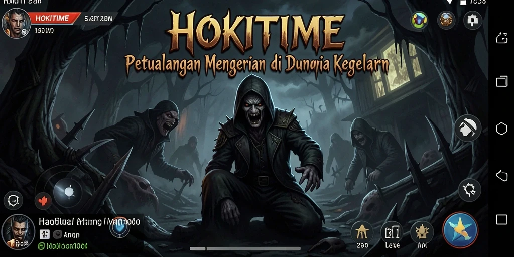 Gameplay HOKITIME yang menyeramkan dengan makhluk menakutkan muncul dari kegelapan.