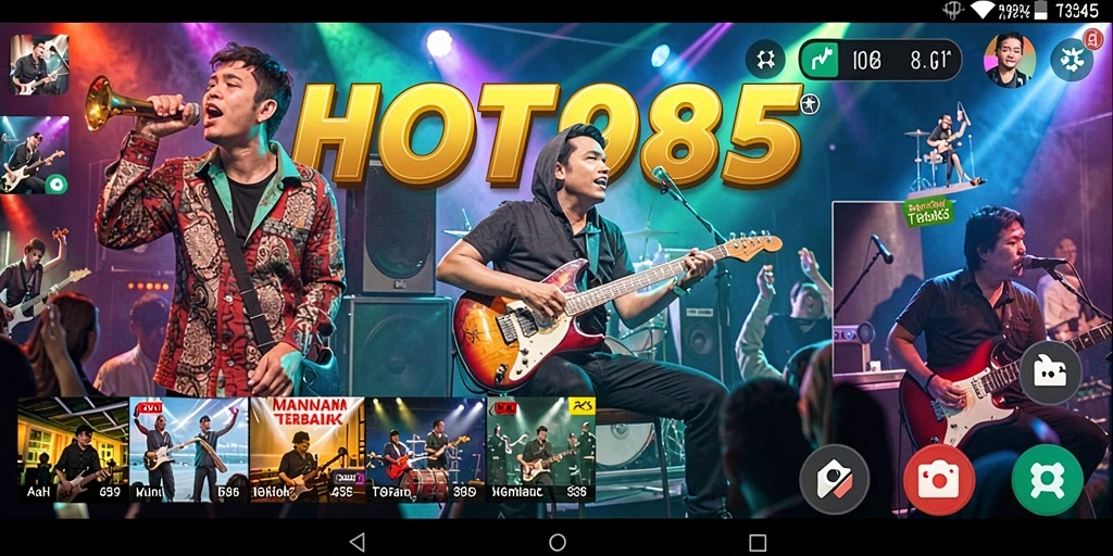 Tampilan gameplay menarik dari HOT985 dengan banyak pilihan musik.