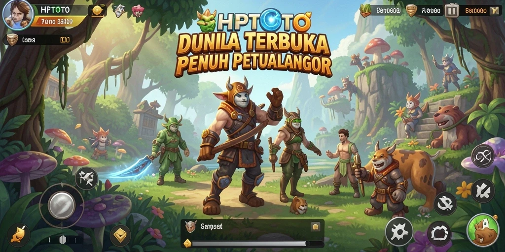 Tangkapan layar HPTOTO menampilkan eksplorasi dunia terbuka.