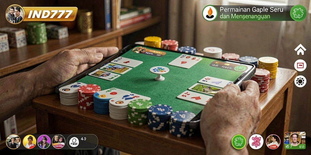 Tampilan gameplay menarik dari permainan Gaple IND777.