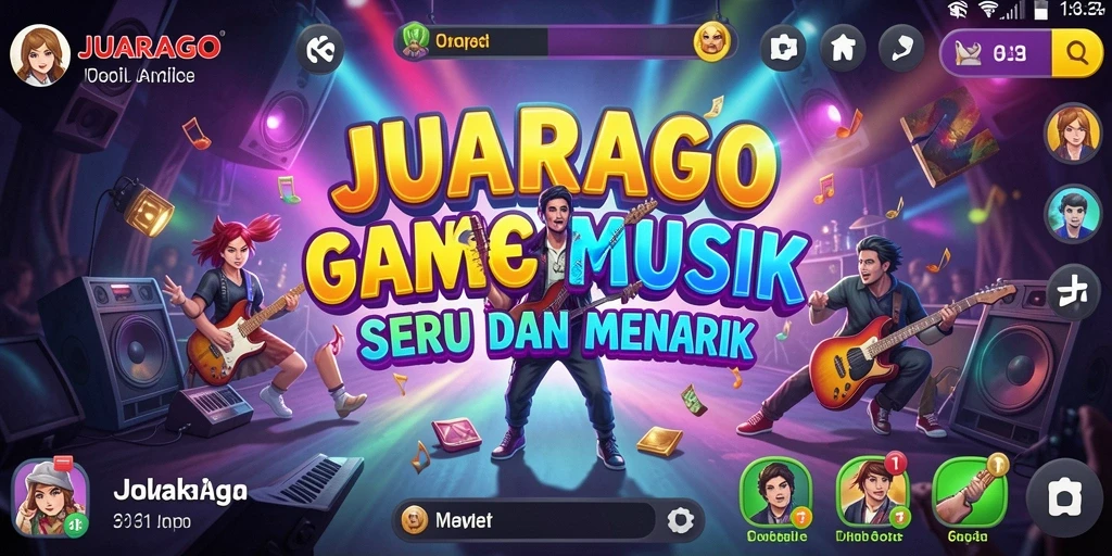 Screenshot JUARAGO menampilkan pemain menikmati permainan musik yang seru.