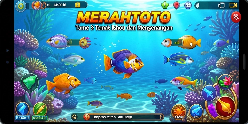 Screenshot gameplay MERAHTOTO menampilkan aksi menembak ikan yang seru.