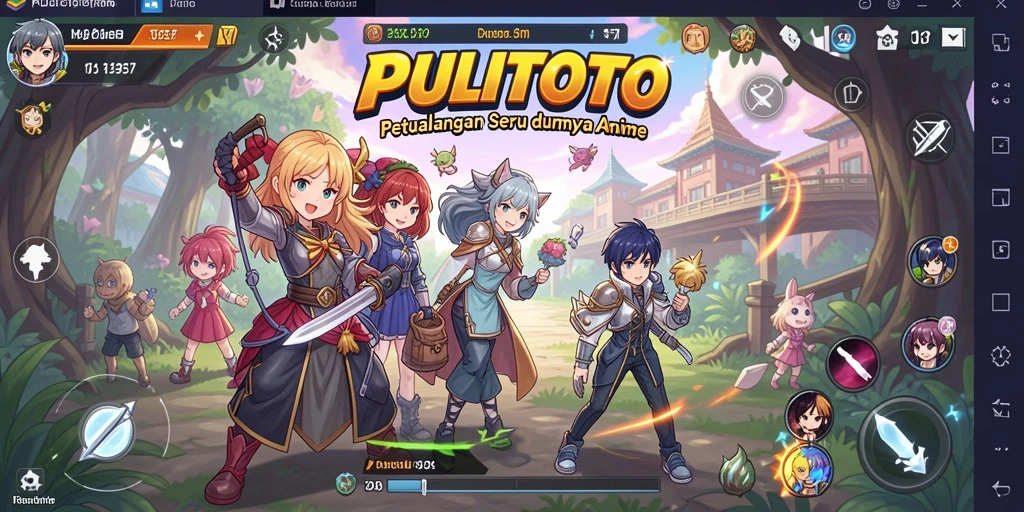 Tampilan saat bermain PULITOTO dengan karakter Anime yang menarik.