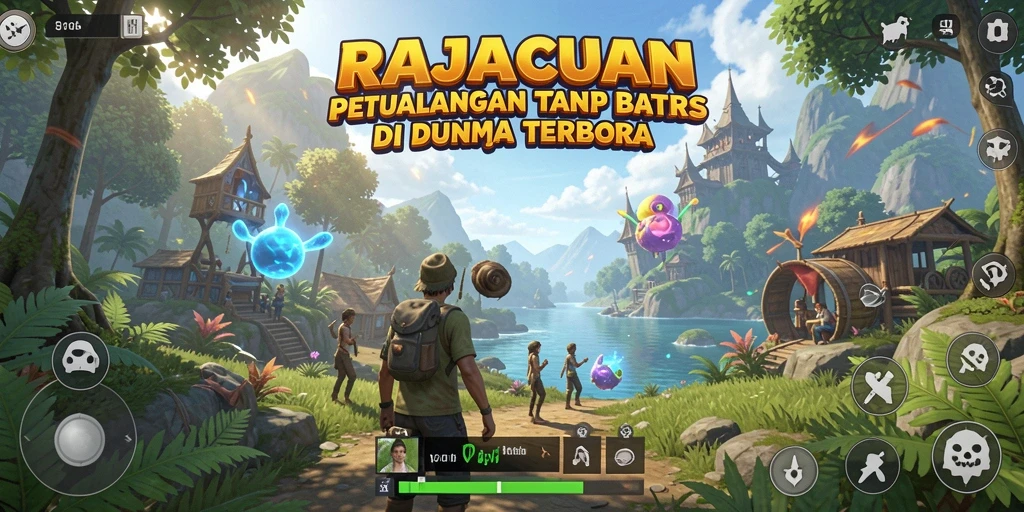 Screenshot menampilkan petualangan menakjubkan di dunia terbuka RAJACUAN.