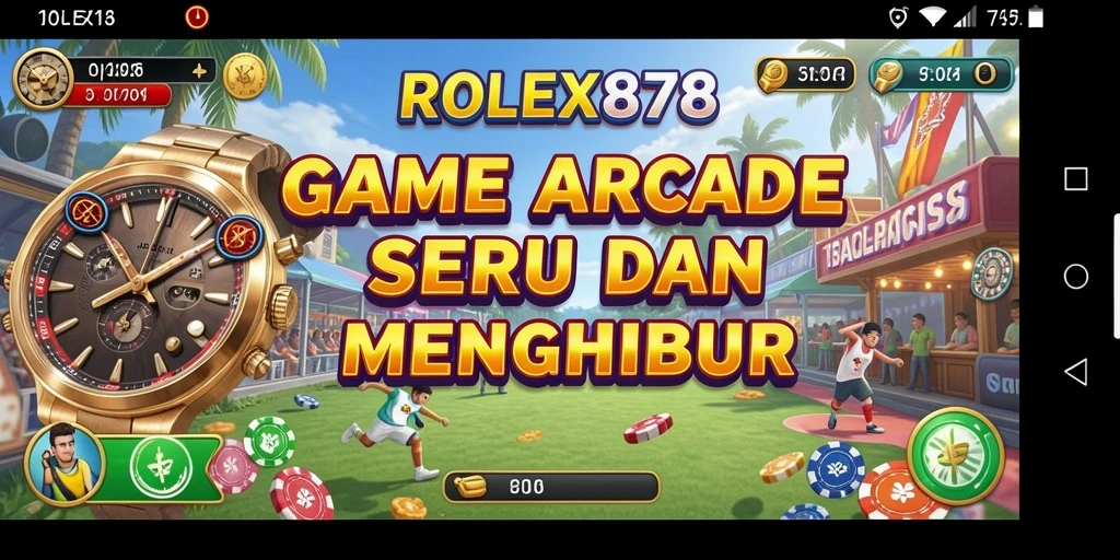 Skrinsut gameplay utama dari ROLEX878 yang menggambarkan tantangan Arcade.