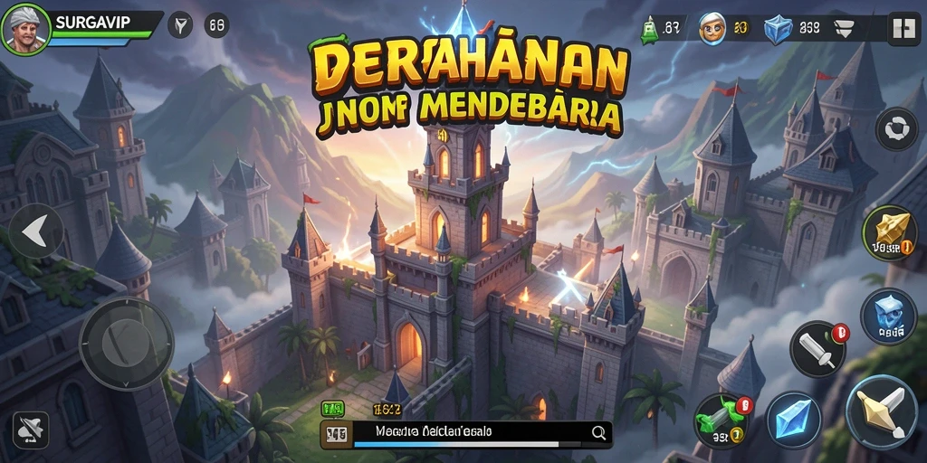 Tangkapan layar SURGAVIP menampilkan aksi menegangkan dalam gameplay Tower Defense.