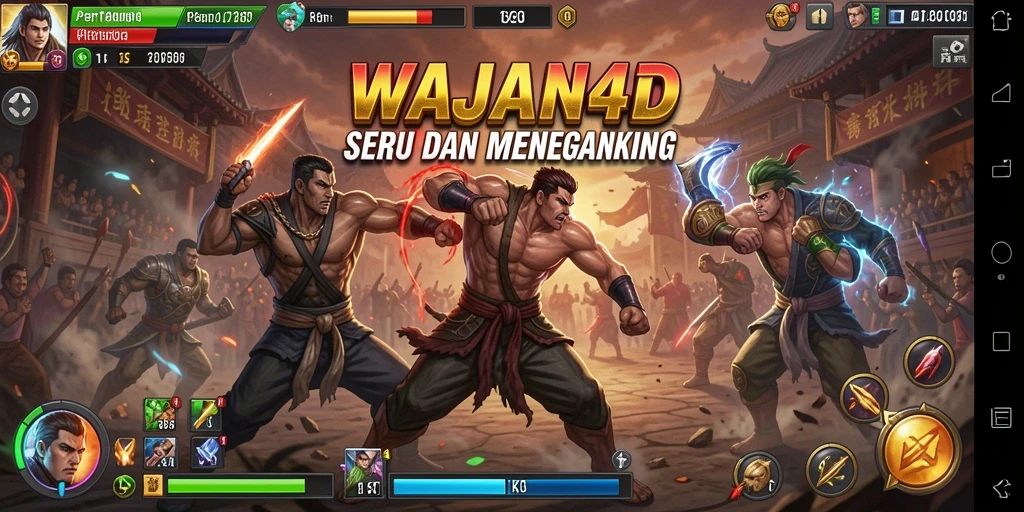 Tampilan seru gameplay WAJAN4D dengan pertarungan mendebarkan.