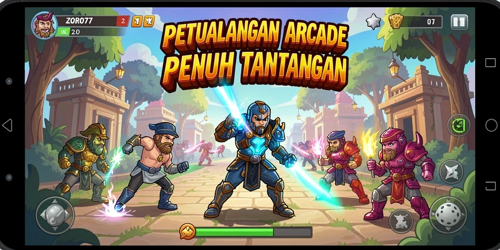 Tampilan gameplay menantang dan mengasyikkan dari ZORO77.